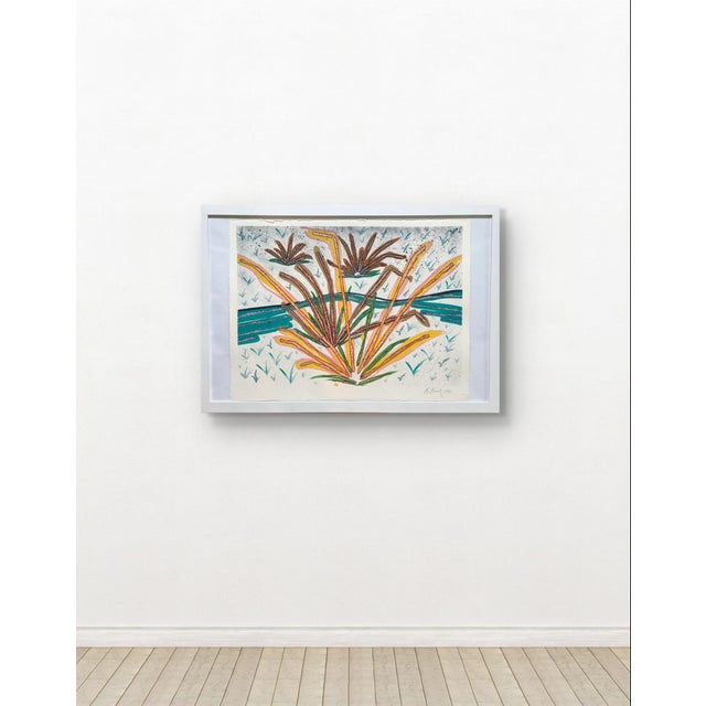 Barbara Beck 1992 Landscape Painting - Signed/Framed in white wood frame. Painting unframed 30” x 22” Barbara Beck -...