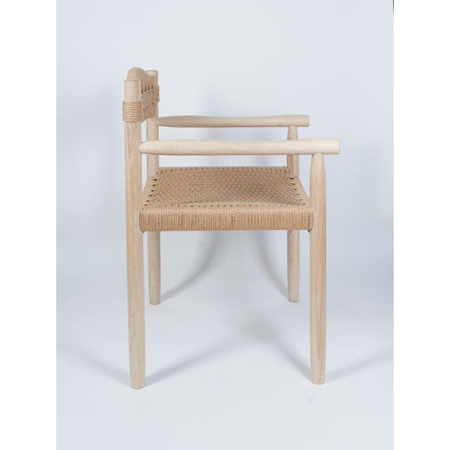 Mid-Century Modern The Dining Chair in Ash With Handwoven Danish Cord Seat and Back Is Designed and Handcrafted by Valeriy Khvan. For Sale - Image 3 of 10