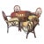1970 Bamboo Round Glass Table and 4 Chairs For Sale