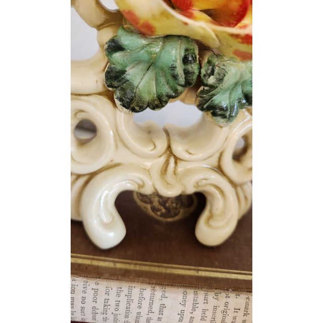 Pair of Vintage Ivory Ceramic Rose Double Candle Holders For Sale In New York - Image 6 of 18