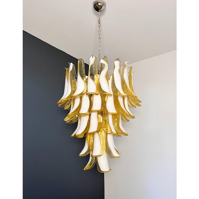 Vintage Italian Murano Chandelier with Caramel Glass Petals, 1990s For Sale - Image 12 of 18