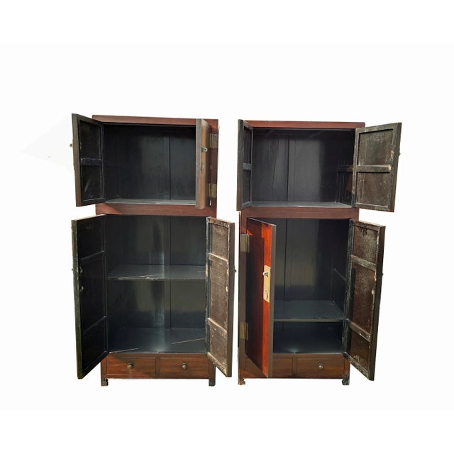 Early 20th Century Pair Antique Tianjin Cabinet For Sale - Image 5 of 6
