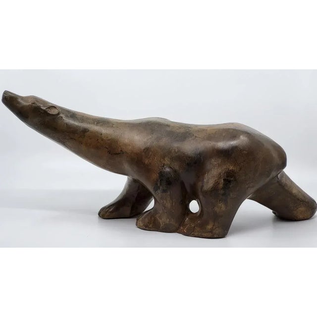 Pierre Chenet, Polar Bear with Brown Patina, 2000s, Bronze For Sale - Image 5 of 7