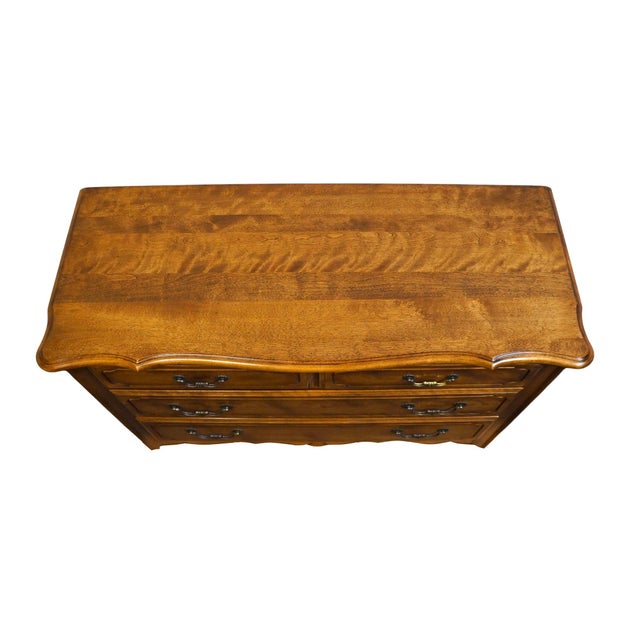 Late 20th Century Ethan Allen Country French Collection Solid Birch 48" Low Chest of Drawers For Sale - Image 9 of 12