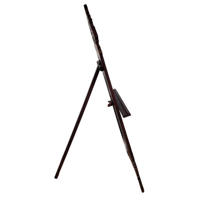 Vintage American 20th C Carved Mahogany Baroque Revival Easel Floor Display Stand For Sale In New York - Image 6 of 15