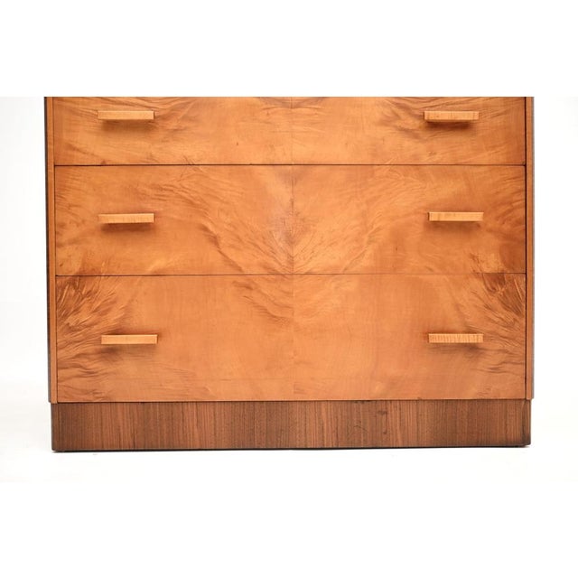 Art Deco Satin Birch and Walnut Chest of Drawers, 1930s For Sale - Image 11 of 12