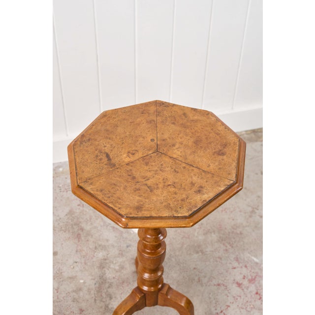 English Late 19th Century Burl Maple Octagon Table For Sale - Image 3 of 6