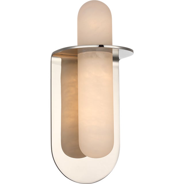 Fosse 11" Invertable Offset Oval Sconce in Polished Nickel with Alabaster Designer: Kelly Wearstler Finish: Polished...