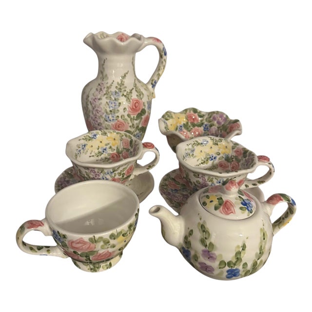 Vintage 'English Garden' by Don Swanson for Tabletops Unlimited - 8 Pieces For Sale