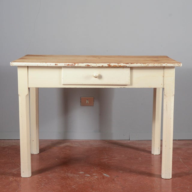Painted Fir Kitchen Table, Early 1900s For Sale - Image 10 of 18