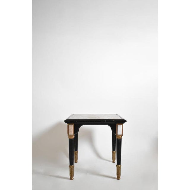 Louis XVI style ebonised pedestal table, 1930s. Height: 71 cm - 27.95 in Length: 71 cm - 27.95 in Width: 71 cm - 27.95 in