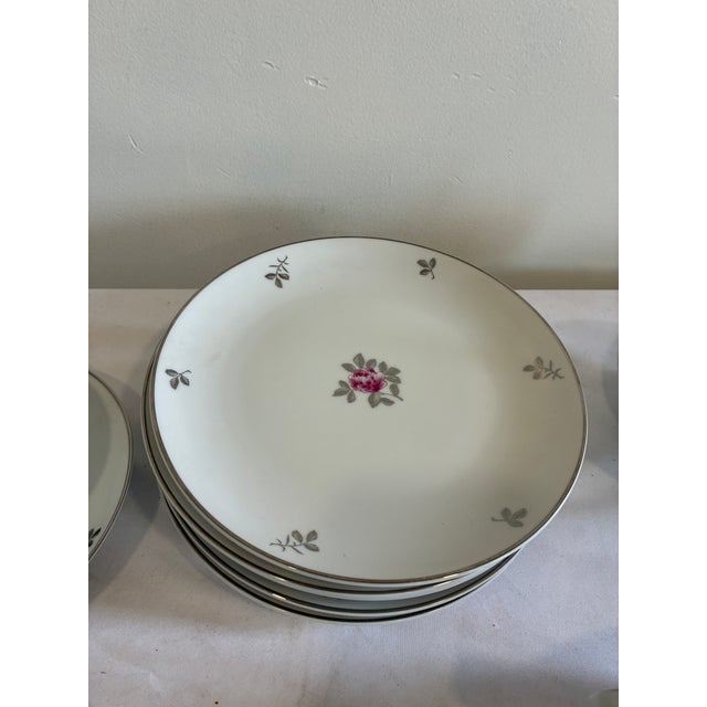Mid 20th Century Fukagawa Arita Japan Pink Rose Porcelain Tea - Set of 20 For Sale In Oklahoma City - Image 6 of 10