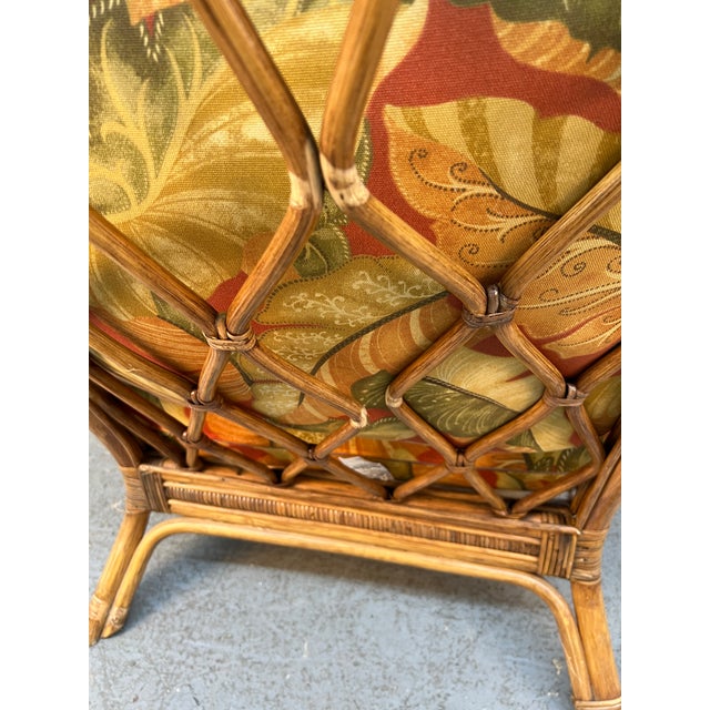 Vintage Ficks Reed Style Rattan Lounge Chair and Ottoman For Sale - Image 11 of 15
