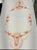 Mid-Century Modern Vintage Embroidered Tablecloth – Orange Floral Beige Scalloped Edges 93"x59" For Sale - Image 3 of 10