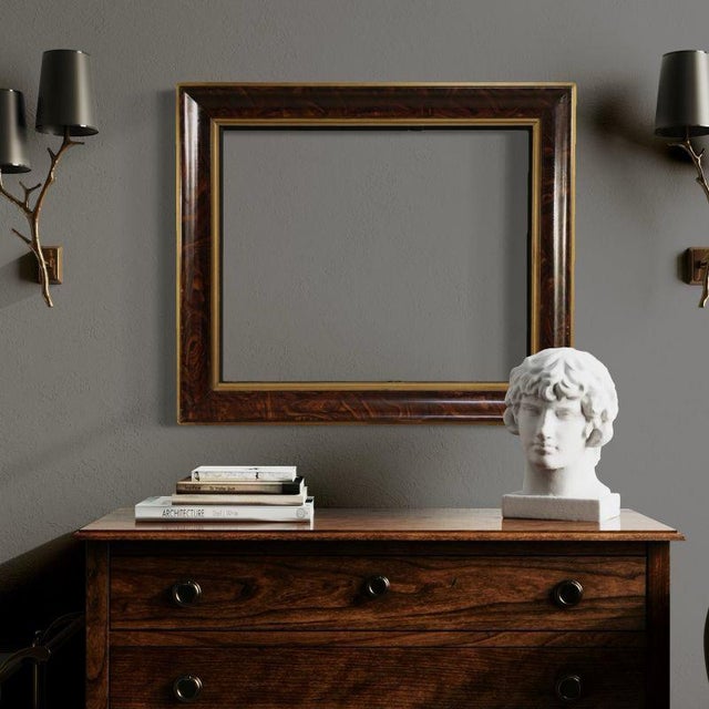 Vintage Lacquered and Gilded Wooden Frame, 1950 For Sale - Image 13 of 14