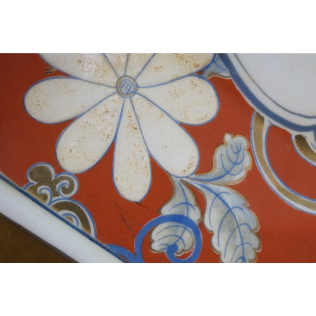 Late 19th Century Antique Japanese Imari Porcelain Octagonal Chrysanthemums Tray Platter 14" For Sale - Image 5 of 12