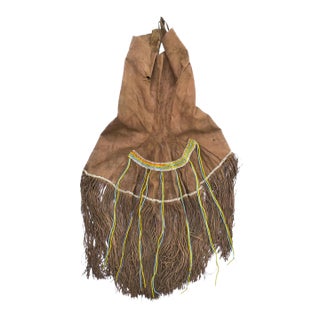 Early 20th Century Maasai Leather Fringe and Beaded Olekesana Skirt Kenya For Sale