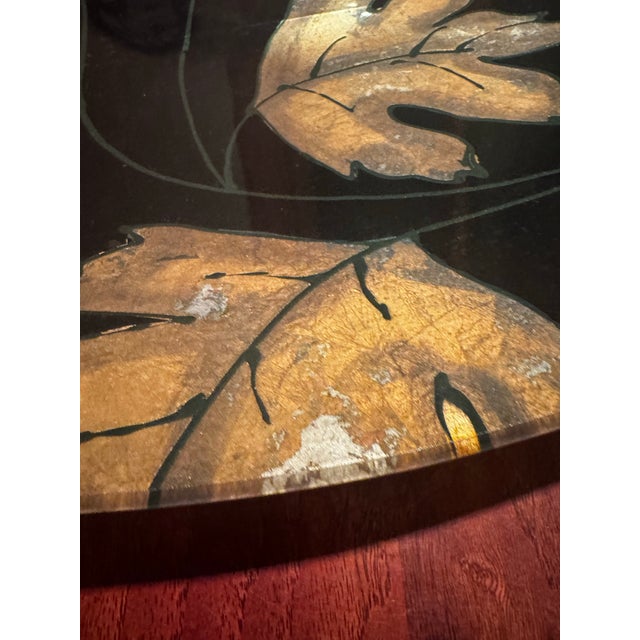Coffee Vintage Signed Jaru Large Floral Art Centerpiece Tray – 27” For Sale - Image 8 of 12