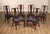 High Quality American Made Set of Six Custom Upholstered Carved Mahogany Dining Chairs, Includes Two Armchairs