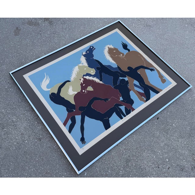 Vintage Signed Surrealist Horse and Nude Figure Limited Edition Serigraph For Sale - Image 4 of 11