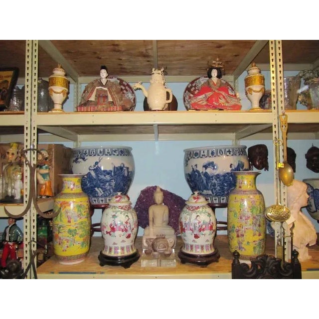 Figurative C.1880 Large White Ground Decorated Chinese Baluster Jars With Covers - a Pair For Sale - Image 3 of 5