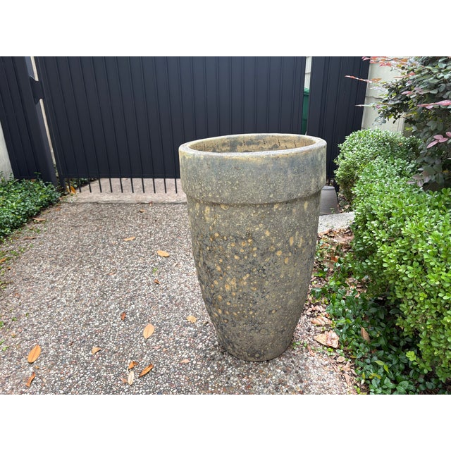 1960s Monumental Pair of Glazed Pottery Garden Urns For Sale - Image 4 of 15