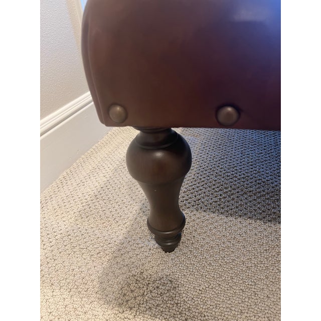 Leather Brown Ottoman Coffee Table For Sale - Image 10 of 11