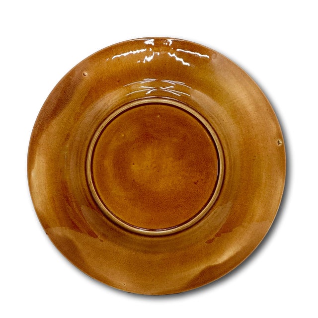 Bottle Green Beautiful Antique Late 19th Century Victorian Basket & Leaf Majolica Dish With Bracket for Wall Plate Hanging Display For Sale - Image 8 of 9