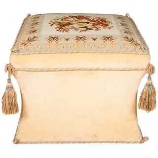 Victorian Style Needlework and Upholstery Ottoman For Sale