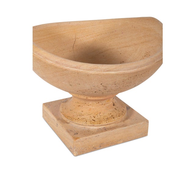 Traditional Maitland-Smith Jaisalmer Crescent Stone Vase For Sale - Image 3 of 4