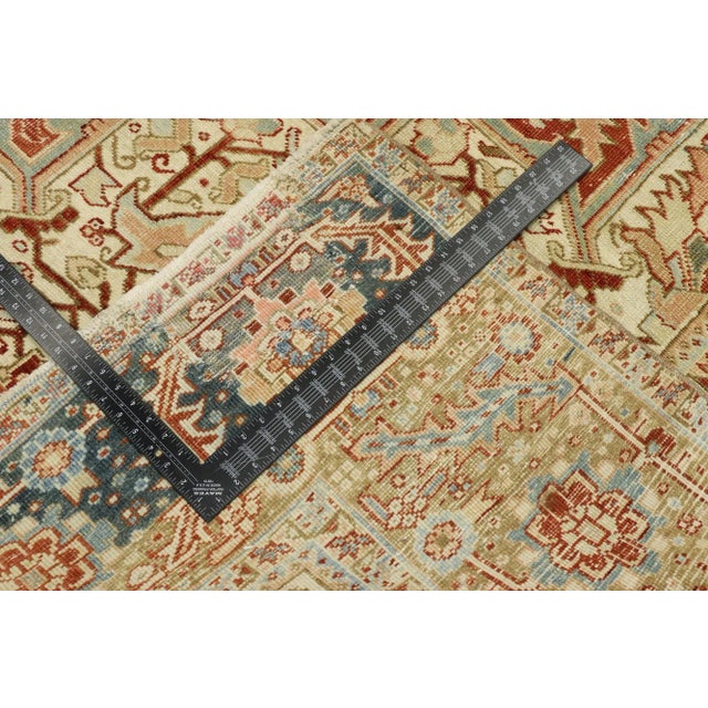 Early 20th Century Antique Persian Heriz Rug - 11'02 x 14'02 For Sale - Image 5 of 10