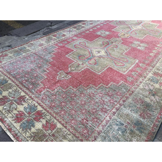 Handmade Tribal Vintage Floral Rug For Sale - Image 10 of 11