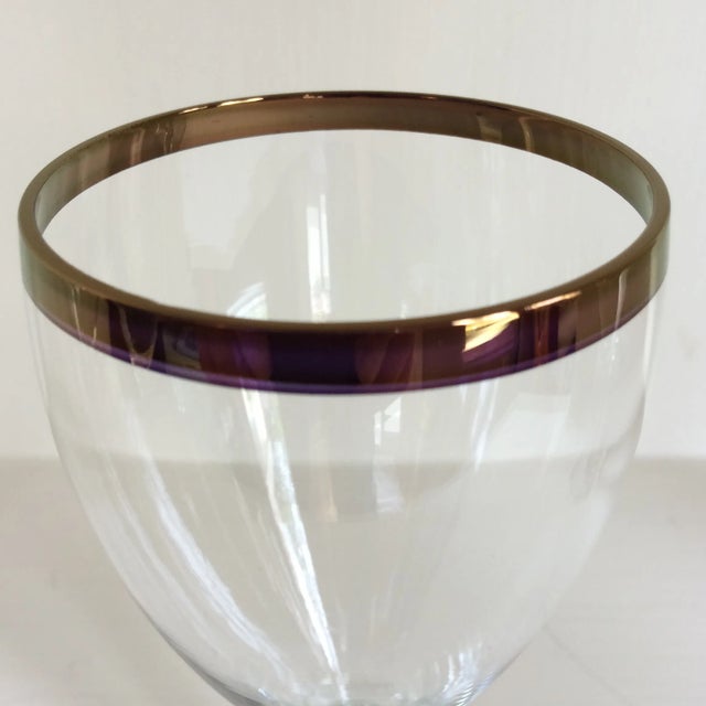 Vintage Crystal Gold Banded Rim Water Glasses - Set of 4 For Sale - Image 9 of 13