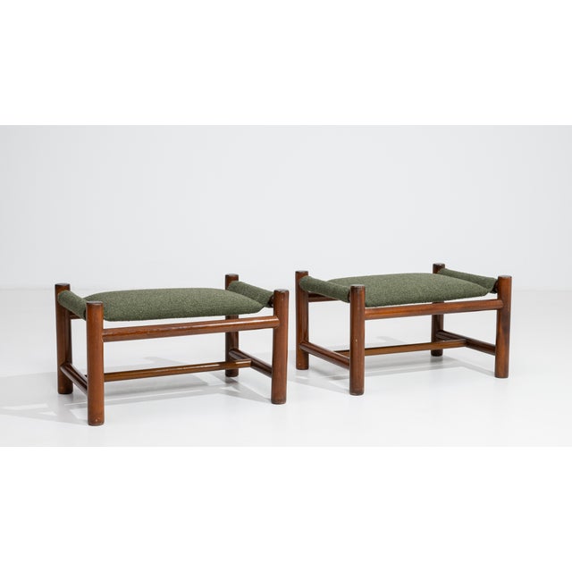 Pair Of Mid-Century Upholstered Stools For Sale - Image 11 of 11