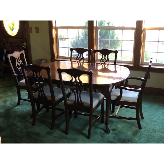 Queen Anne/Chippendale Harden Cherry Dining Set 7 Pieces Chairish