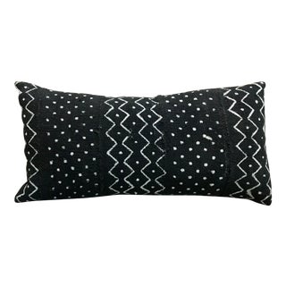 1980s Boho Chic Mali Mudcloth Dots & ZigZags Pillow - 23ʺW × 12ʺH For Sale