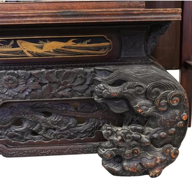 Late 19th Century Late 19th Century Japanese Meiji Shibayama Wooden Cabinet For Sale - Image 5 of 13
