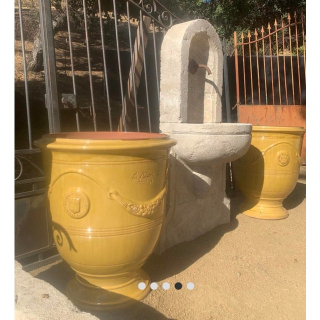 One Pair Monumental French Anduze Pots by La Madeleine. For Sale - Image 4 of 5