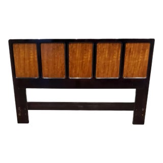 1970s Henredon Dark Walnut and Maple Headboard Full Size For Sale