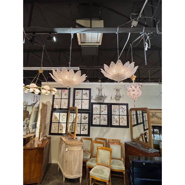 Metal Modern Murano Granola Glass Flush Mount Chandeliers For Sale - Image 7 of 7