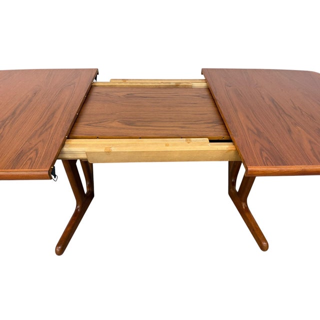 Vintage Danish Modern Teak Dining Table W/2 Leaves - Refinished! For Sale - Image 12 of 12