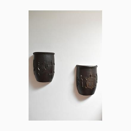 Vintage Wooden Carved Wall Sconces, 1960s, Set of 2 For Sale - Image 6 of 6