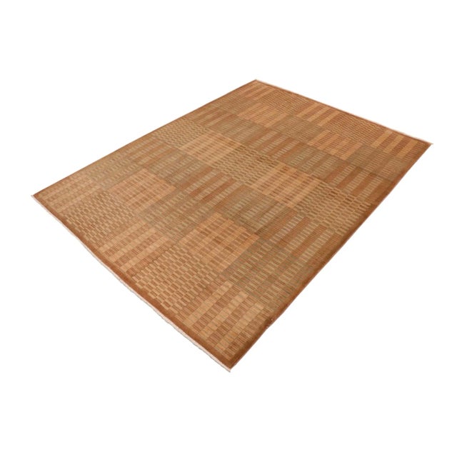 Contemporary 1980s 1980s Boho Chic Gabbeh Brown/Beige Wool Rug - 10'0" X 13'4" For Sale - Image 3 of 9