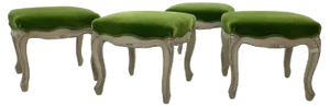 Louis XV Green Velvet Stool, Belgium