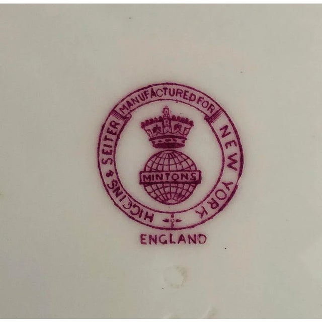 Vintage Mintons Higgins & Seiter Bone English China Plates S /12 For Sale In New York - Image 6 of 7