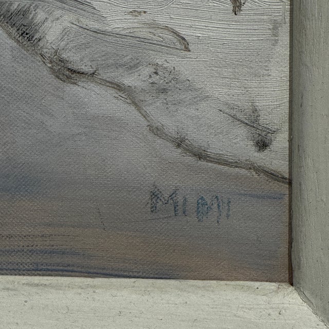 Modern Miriam “Mimi” Nelson “Stone Bridge” Signed Winter Landscape Oil Painting For Sale - Image 3 of 3