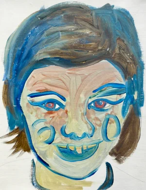 "Modern Woman" Fauvist Original Portrait Painting on Paper