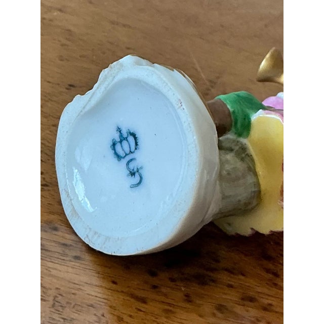 Mid 20th Century Vintage Regency Sitzendorf Porcelain Monkey Playing Trumpet For Sale - Image 5 of 6