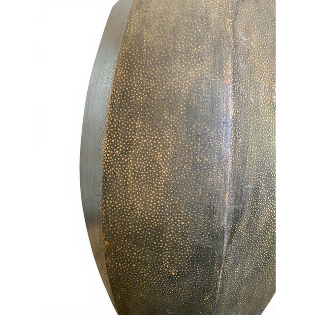 Early 20th Century Chinese Shagreen Patterned Stool For Sale - Image 4 of 10