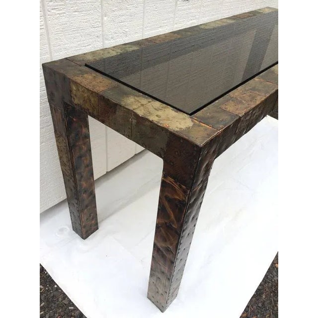 Modern Paul Evans Mixed Metal Patchwork Table For Sale - Image 3 of 12